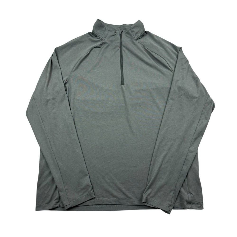 REI Co Op 1/4 Zip Pullover Men XL Gray Thumbholes Lightweight Base Layer Stretch